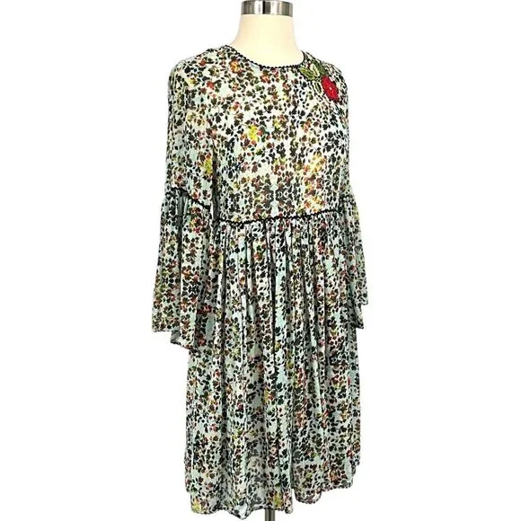 Anthropologie x Bhanuni by Jyoti Libra Embroidered Dress Size XS / S Floral - Picture 8 of 11